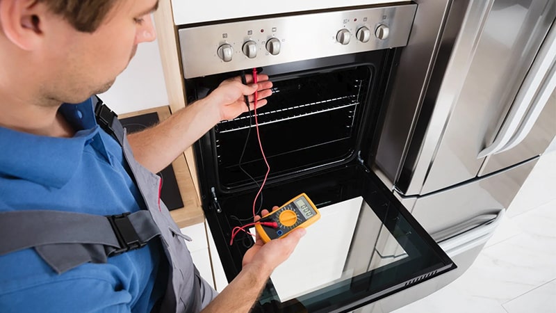 Fırın ve ankastre ocak yerinde servis — elektrik ölçümü ve kontrol paneli